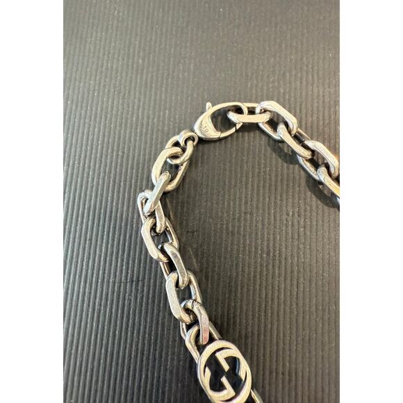 Gucci GG Interlocking Chain Bracelet*925 Sterling Silver*UNISEX*8"*Gucci Box - Picture 3 of 4